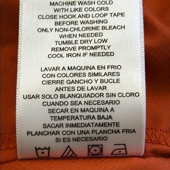 HABIT Casual Orange Button Down Shirt with Short Sleeves #258 - Picture 8 of 10